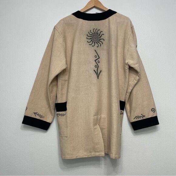 Vintage Venus Imports 100% Cotton Jacket Black and Natural Size XL Southwestern - Picture 2 of 7